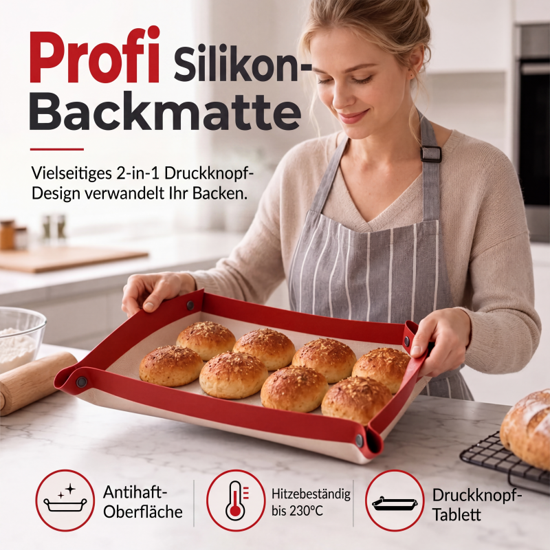 Wiederverwendbare antihaftbeschichtete Backmatte aus Silikon