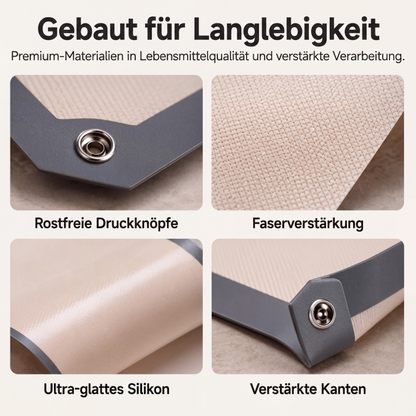 Wiederverwendbare antihaftbeschichtete Backmatte aus Silikon