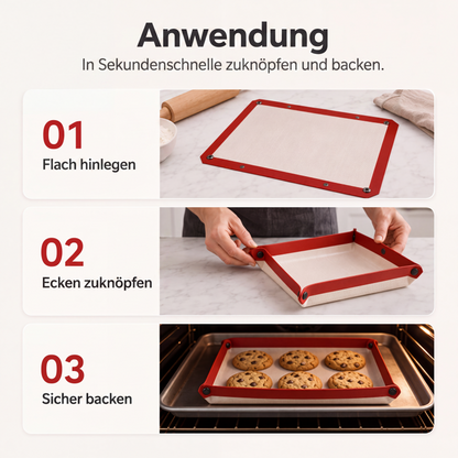 Wiederverwendbare antihaftbeschichtete Backmatte aus Silikon