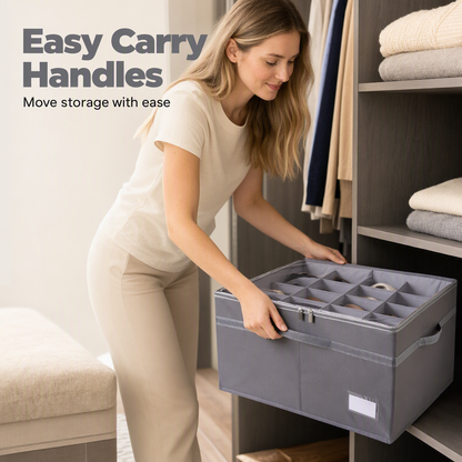 16-Grid Foldable Fabric Shoe Storage Box