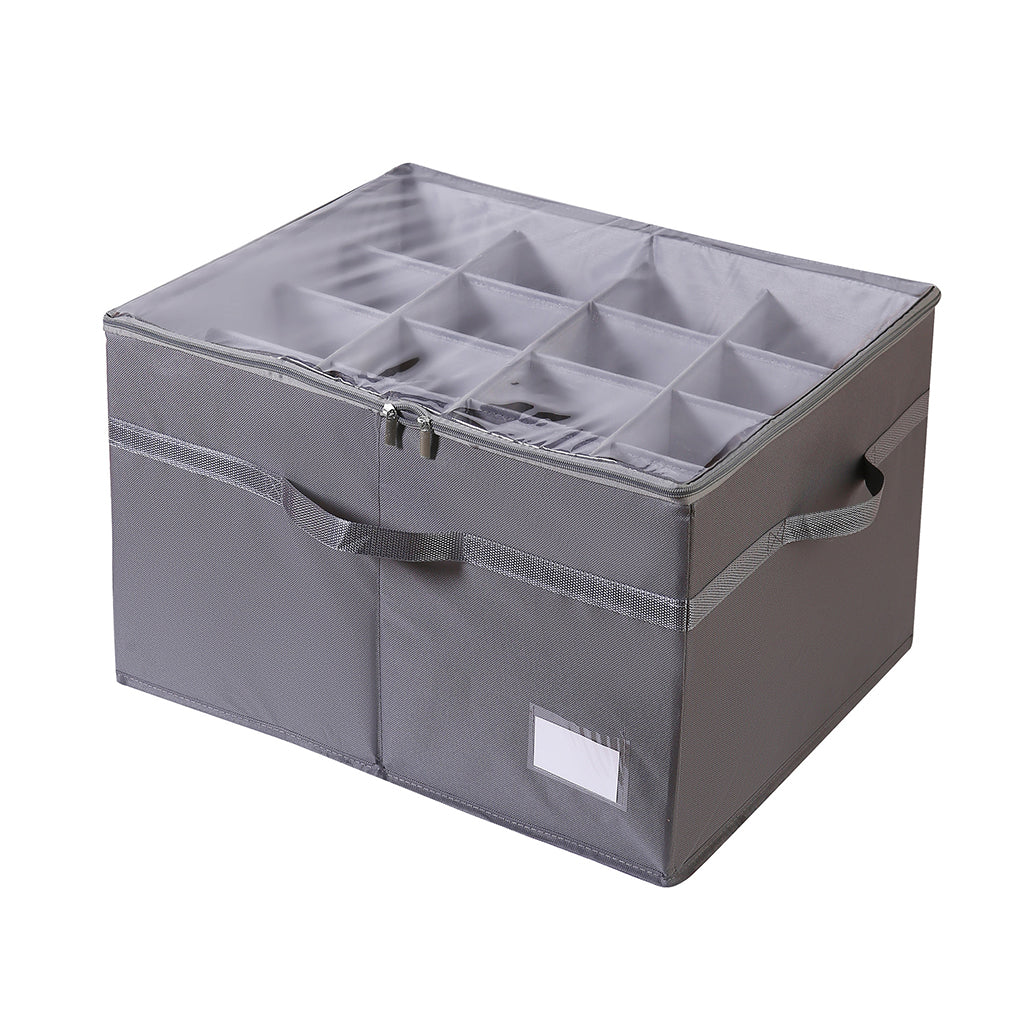 16-Grid Foldable Fabric Shoe Storage Box