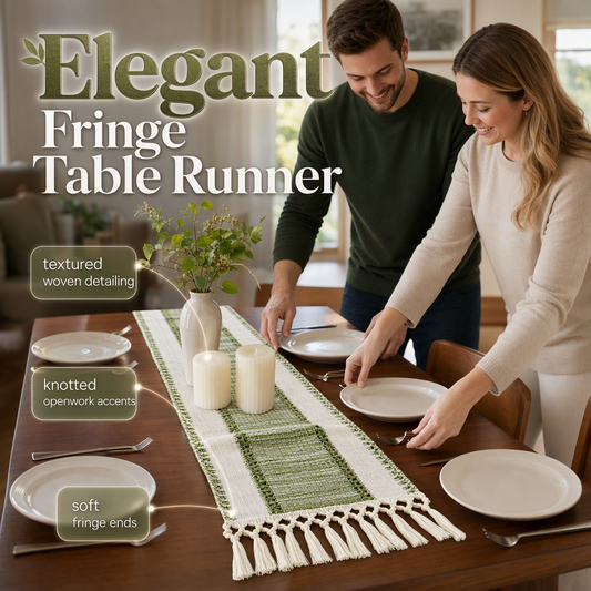 ⏳Befristetes Angebot: 50 % Rabatt⏰Eleganter Tischläufer mit Fransen⛳