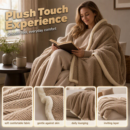 🛋️ Doppellagig verdickte Softdecke – kuschelige Tagesdecke für Sofa, Bett und unterwegs, extra warm mit edlem Fall und modernem Look ❄️➡️🔥