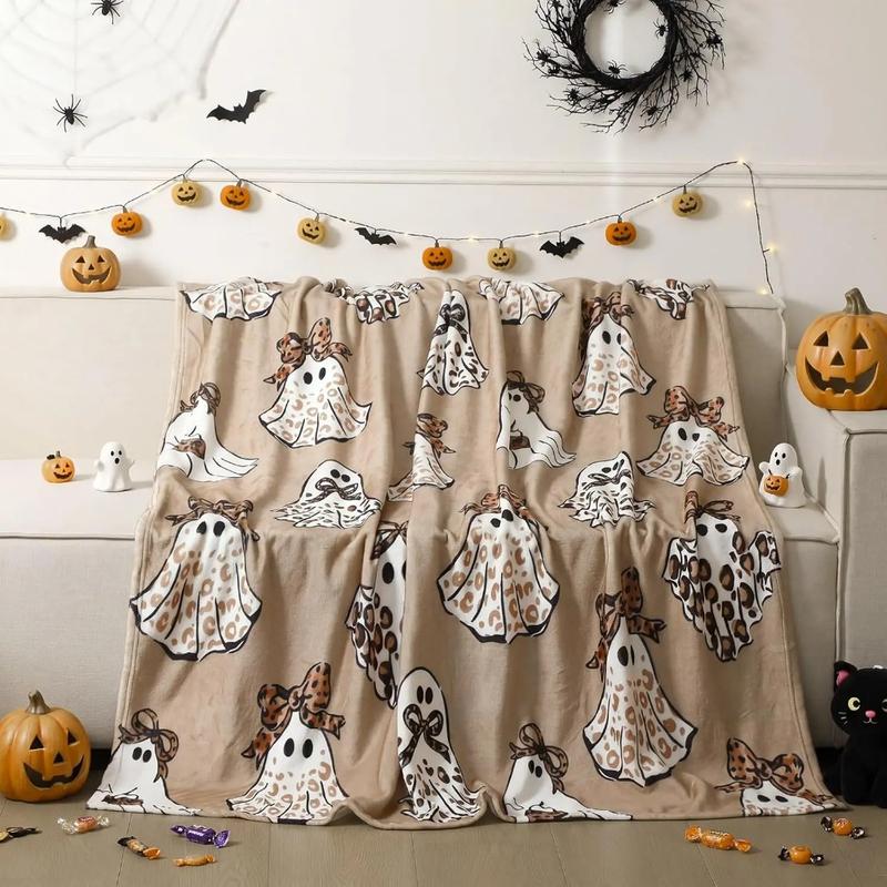 🎃👻 Kuschelige Halloween-Decke mit Geister-Motiv – flauschige Wohndecke für gruselig gemütliche Stunden auf dem Sofa 🛋️✨