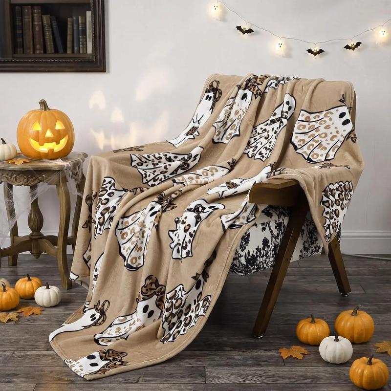 🎃👻 Kuschelige Halloween-Decke mit Geister-Motiv – flauschige Wohndecke für gruselig gemütliche Stunden auf dem Sofa 🛋️✨