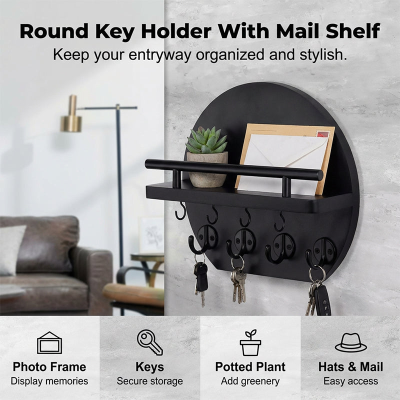 🔑 Wandmontierter Schlüsselhalter mit Ablage & Haken – praktische Aufbewahrungslösung für Flur, Küche & Büro 🏠✨