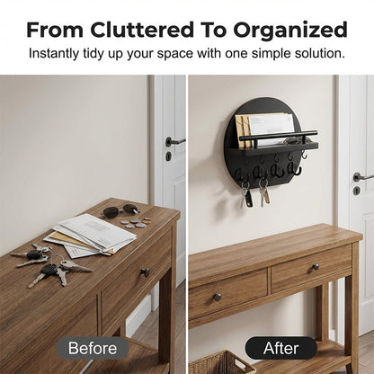🔑 Wandmontierter Schlüsselhalter mit Ablage & Haken – praktische Aufbewahrungslösung für Flur, Küche & Büro 🏠✨