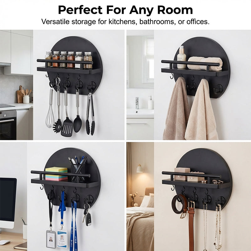 🔑 Wandmontierter Schlüsselhalter mit Ablage & Haken – praktische Aufbewahrungslösung für Flur, Küche & Büro 🏠✨