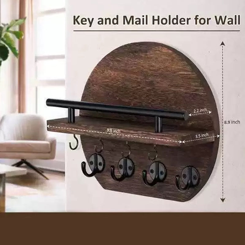 🔑 Wandmontierter Schlüsselhalter mit Ablage & Haken – praktische Aufbewahrungslösung für Flur, Küche & Büro 🏠✨