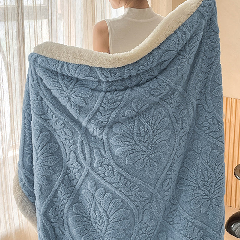 🌸🛋️ Kuschelige Teddy-Decke mit Blumenmuster – Weiche und warme Wohndecke für Sofa und Bett