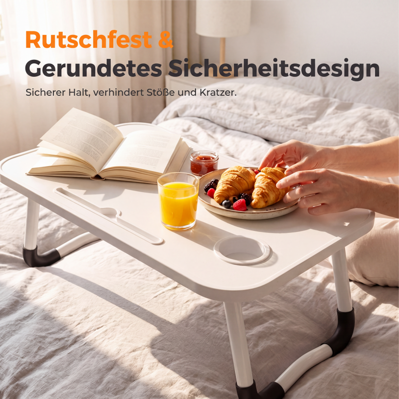 Klappbarer Laptop-Bettisch mit Becherhalter