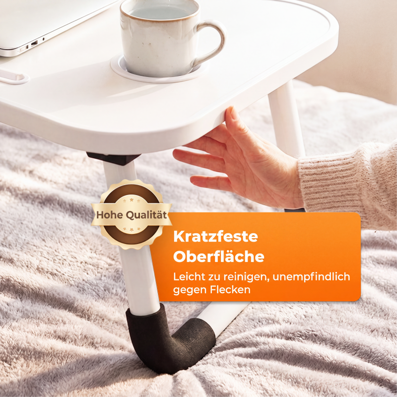 Klappbarer Laptop-Bettisch mit Becherhalter