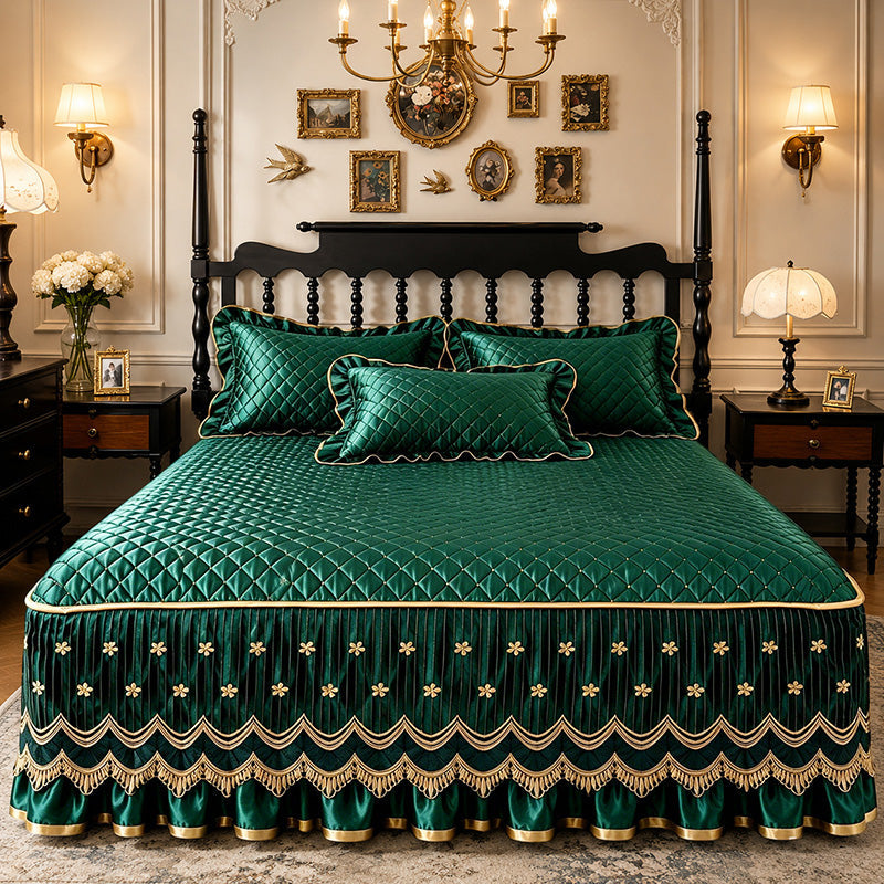 🛏️ 50 % RABATT! 🧵 Gesteppter Bettrock – atmungsaktiv, vollflächige Abdeckung & einfache Montage ✨
