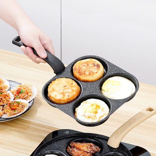 🍳 50 % sparen! 🥞 4‑Tassen‑Pfanne mit Antihaftbeschichtung – Perfekt fürs Frühstück, gleichmäßige Hitzeverteilung & müheloses Wenden ✨