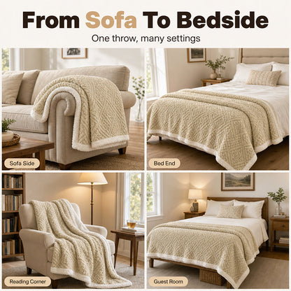 🔥 Nur für kurze Zeit 50 % Rabatt! ☁️ Dicke Kuscheldecke mit Prägemuster – Flauschige Lammflor-Decke für Sofa, Büro und Mittagsschlaf