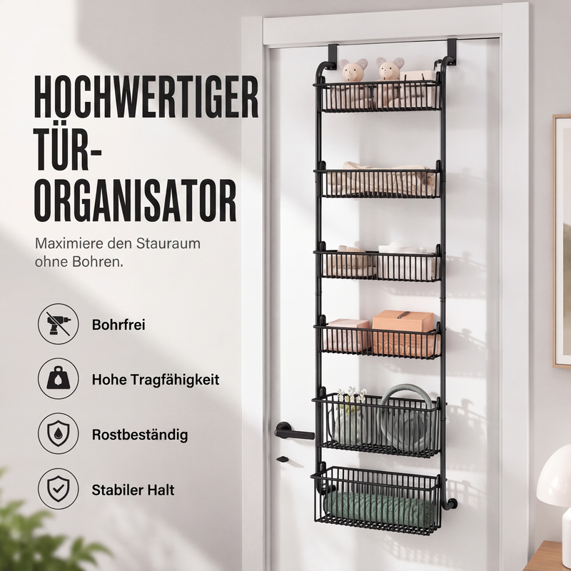 🔥 50% Rabatt – Tür-Hängeregal ohne Bohren mit mehreren Ablagekörben