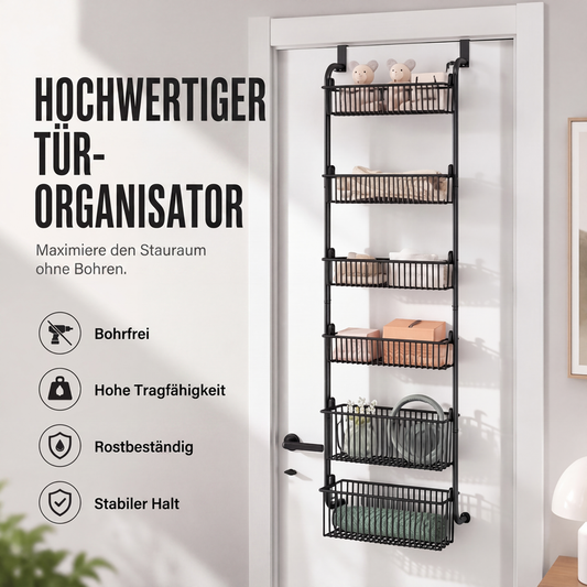 🔥 50% Rabatt – Tür-Hängeregal ohne Bohren mit mehreren Ablagekörben