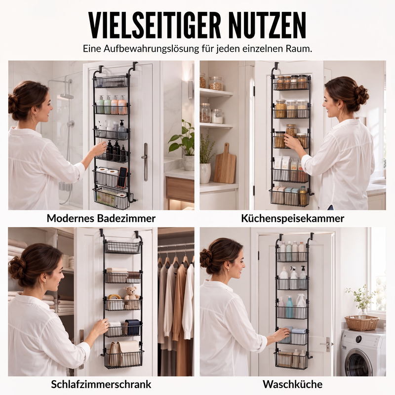 🔥 50% Rabatt – Tür-Hängeregal ohne Bohren mit mehreren Ablagekörben