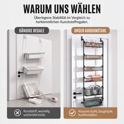 🔥 50% Rabatt – Tür-Hängeregal ohne Bohren mit mehreren Ablagekörben