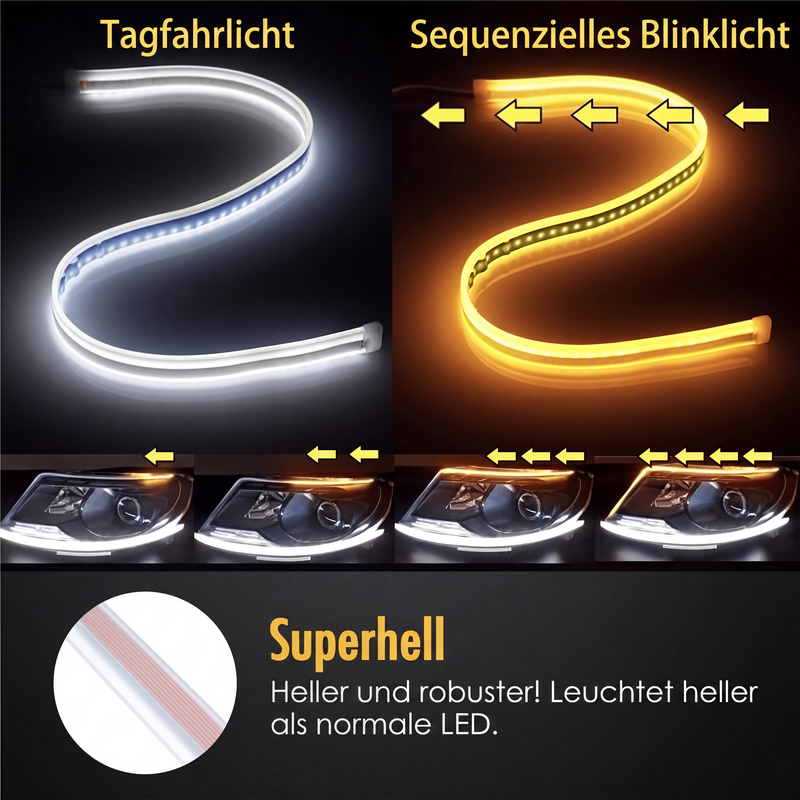 🚗 50% RABATT! 💡 Flexible LED-Fahrzeug-Blinkleuchte mit Fließeffekt