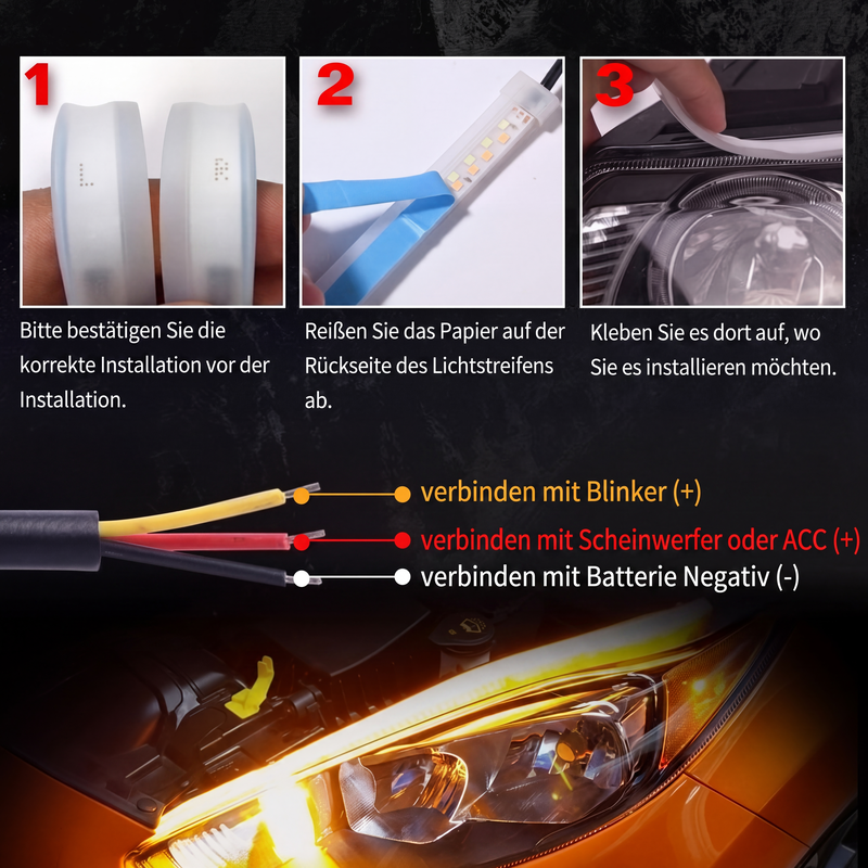 🚗 50% RABATT! 💡 Flexible LED-Fahrzeug-Blinkleuchte mit Fließeffekt