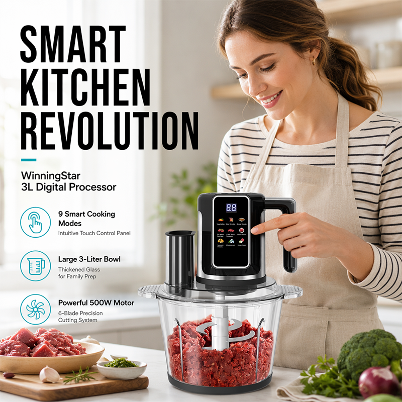 👩‍🍳Multifunktionale Küchenmaschine mit Touch-Bedienung und Glasschüssel