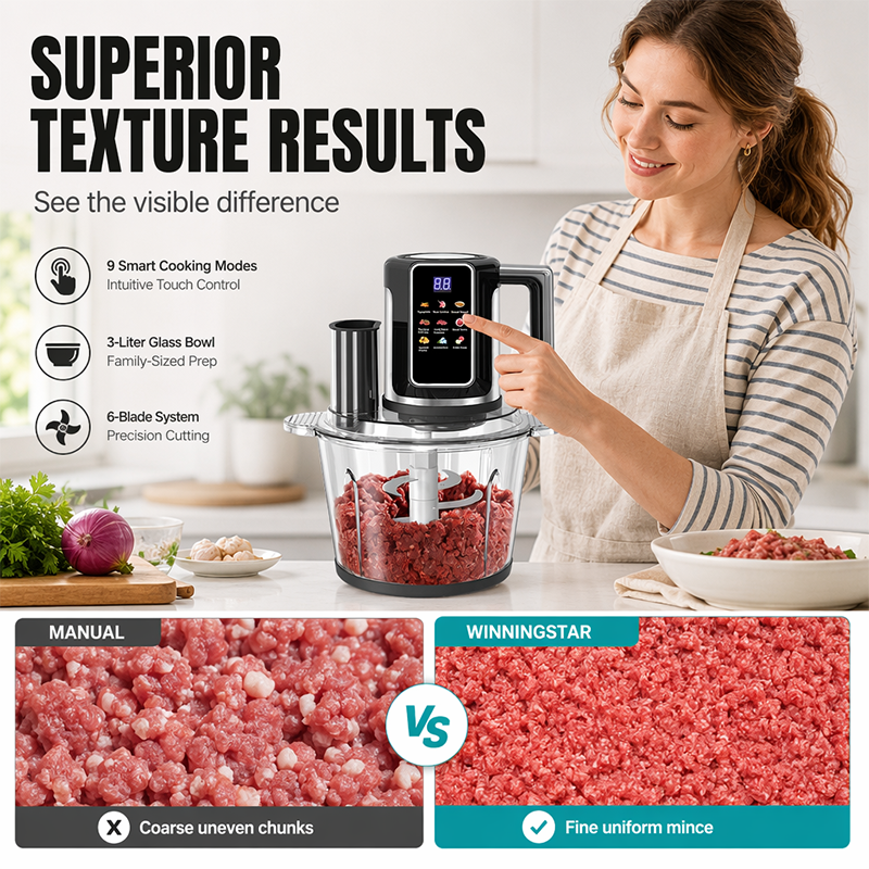 👩‍🍳Multifunktionale Küchenmaschine mit Touch-Bedienung und Glasschüssel
