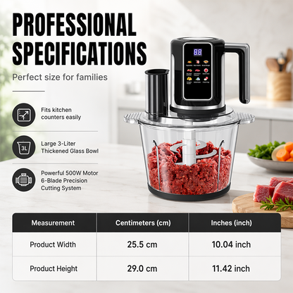 👩‍🍳Multifunktionale Küchenmaschine mit Touch-Bedienung und Glasschüssel
