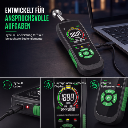 MT68 Pinloses kugelförmiges Sensor-Feuchtemessgerät für Wand, Putz, Spachtelmasse, Mauerwerk und Fliesenleckageprüfung