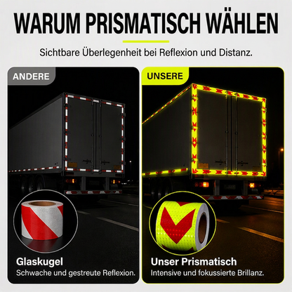 🚚 Hochsichtbares reflektierendes Pfeilband – hochsichtbar, wetterfest & selbstklebend für Anhänger und Nutzfahrzeuge