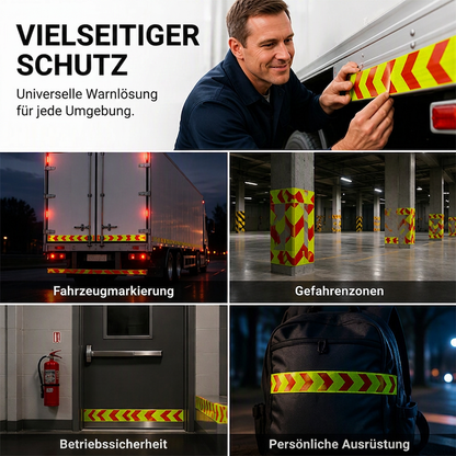 🚚 Hochsichtbares reflektierendes Pfeilband – hochsichtbar, wetterfest & selbstklebend für Anhänger und Nutzfahrzeuge