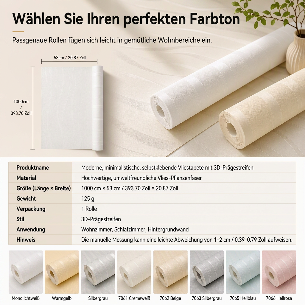 🏠 50% RABATT! 🎨 3D-Struktur-Vliestapete – Verdickt, selbstklebend & für Akzentwände ✨