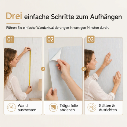🏠 50% RABATT! 🎨 3D-Struktur-Vliestapete – Verdickt, selbstklebend & für Akzentwände ✨
