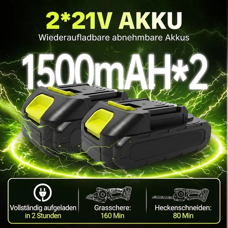 2-in-1 Akku-Heckenschere & Grasschere