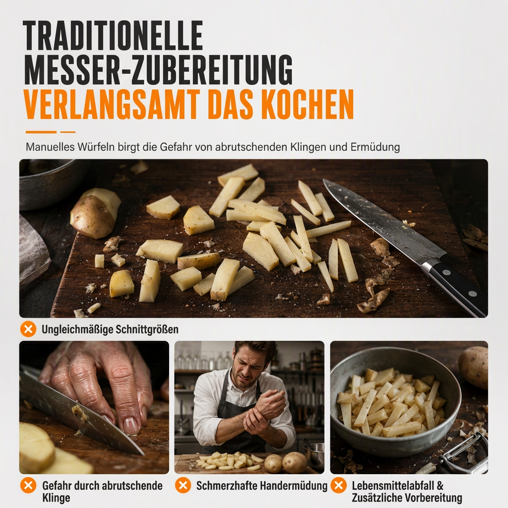 🔪 Vertikaler Gemüsewürfler – 3 scharfe Klingen & robuster Hebel ✨