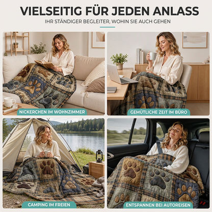 Niedliche Pfotenabdruck Weiche Flanell Decke