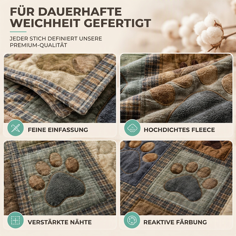Niedliche Pfotenabdruck Weiche Flanell Decke
