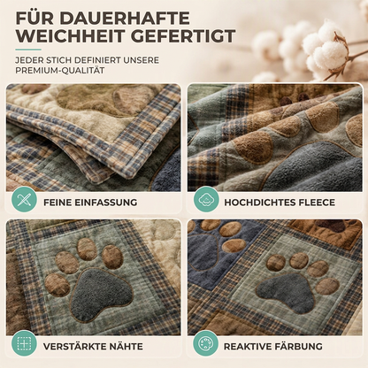 Niedliche Pfotenabdruck Weiche Flanell Decke