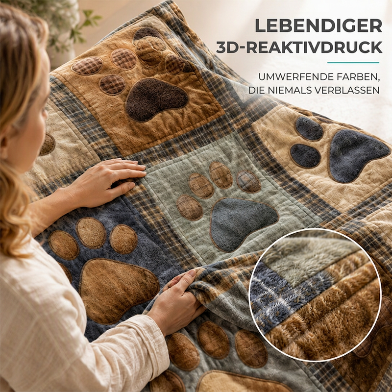 Niedliche Pfotenabdruck Weiche Flanell Decke