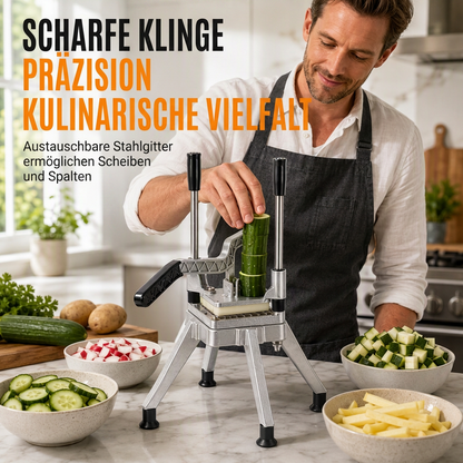 🔪 Vertikaler Gemüsewürfler – 3 scharfe Klingen & robuster Hebel ✨