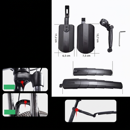 📢📢50% RABATT !!⏰Einziehbares und verstellbares Fahrrad-Schutzblech-Set