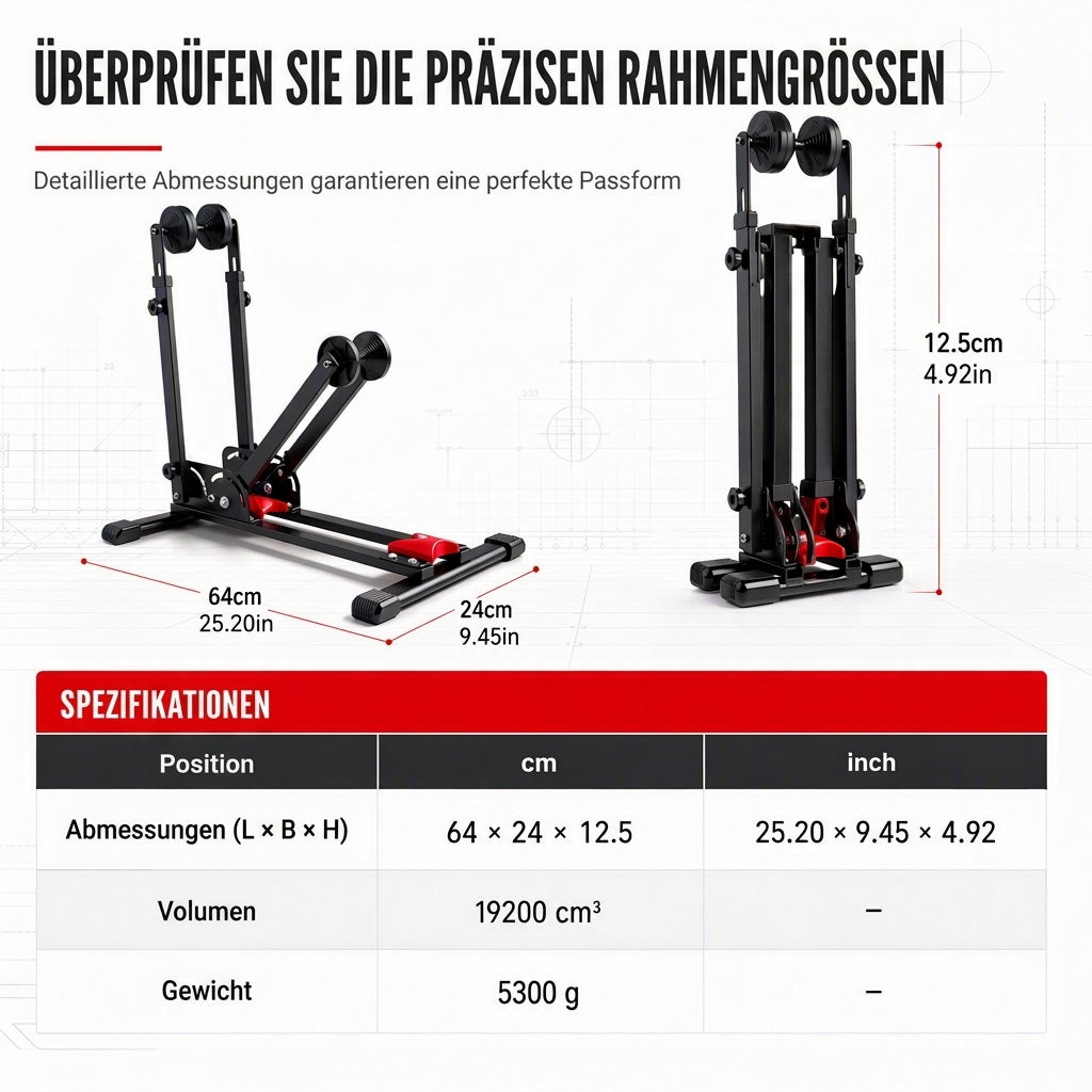 🔥 40% Rabatt! 🚴 Klappbarer Fahrradständer mit Doppelstange – U-Form Präsentationsständer für Rennrad & MTB