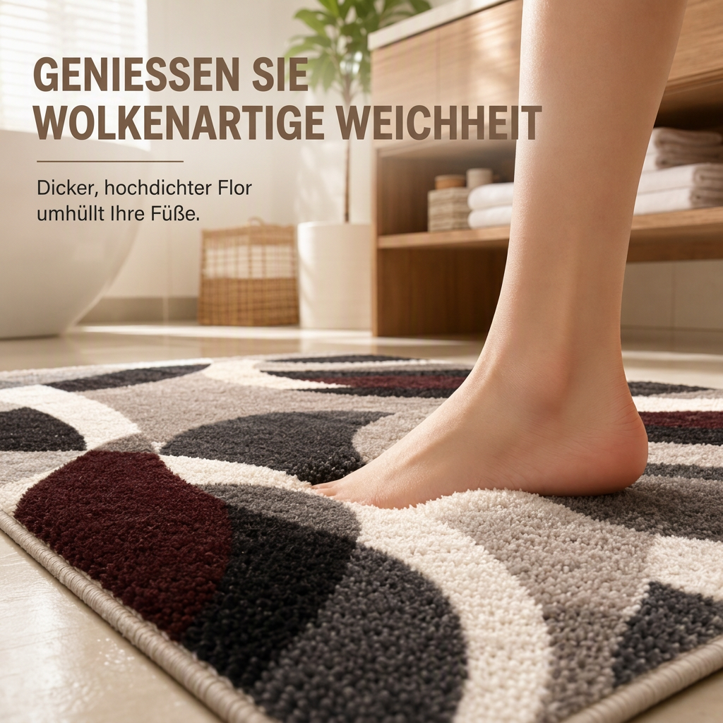 ✨ U-förmige Toilettenmatte im nordischen Kaschmir-Look 🚿 Weicher Badezimmer-Teppich
