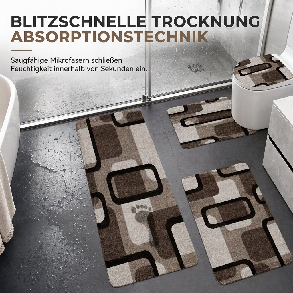 ✨ U-förmige Toilettenmatte im nordischen Kaschmir-Look 🚿 Weicher Badezimmer-Teppich