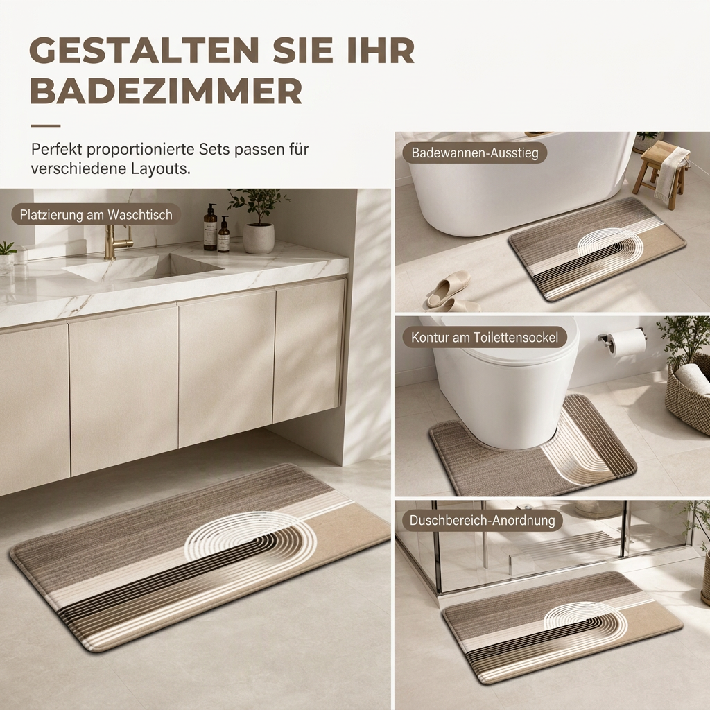 ✨ U-förmige Toilettenmatte im nordischen Kaschmir-Look 🚿 Weicher Badezimmer-Teppich