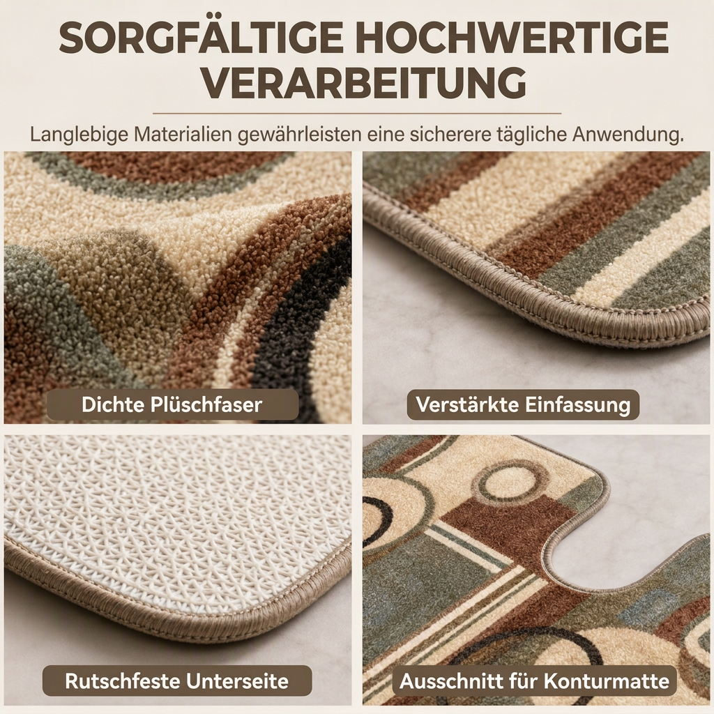 ✨ U-förmige Toilettenmatte im nordischen Kaschmir-Look 🚿 Weicher Badezimmer-Teppich