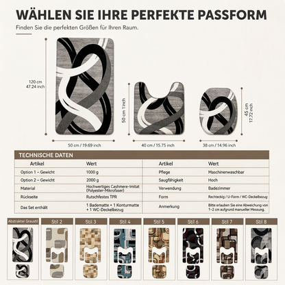 ✨ U-förmige Toilettenmatte im nordischen Kaschmir-Look 🚿 Weicher Badezimmer-Teppich
