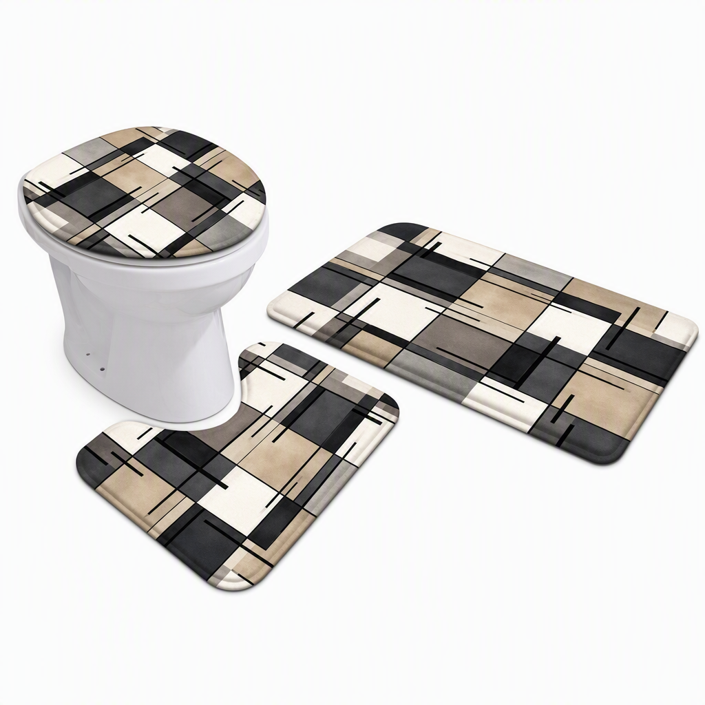 ✨ U-förmige Toilettenmatte im nordischen Kaschmir-Look 🚿 Weicher Badezimmer-Teppich