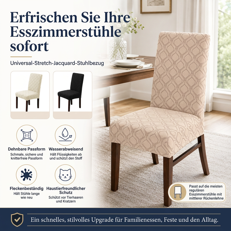 🪑 50% RABATT! 🛋️ Universelle Stretch-Sitzbezüge – Elastisch & passgenau für Stühle ✨