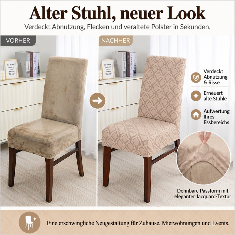 🪑 50% RABATT! 🛋️ Universelle Stretch-Sitzbezüge – Elastisch & passgenau für Stühle ✨